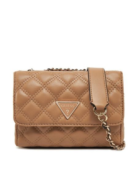 Guess Torebka HWQG87 48740 Beżowy. Brązowe torebki klasyczne damskie Guess, z aplikacjami, ze skóry, wizytowe, bez kołnierzyka, bez ramiączek. Za 259.99 zł.