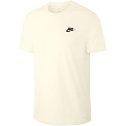 Koszulka Mężczyzna Nike Sportswear Club biały. Białe t-shirty sportowe męskie Nike, m, z bawełny, bez ramiączek, do piłki nożnej. Za 155.00 zł.
