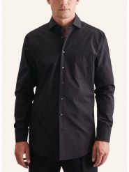 Seidensticker Koszula - Regular fit - w kolorze czarnym rozmiar: 38. Czarne koszule męskie Seidensticker, bez wzorów, z bawełny, bez kołnierzyka, bez ramiączek. Za 100.75 zł.