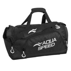 Aqua Speed - Średnia torba sportowa basenowa wentylowana z kieszenią. Czarne torby męskie na ramię Aqua-Speed, bez wzorów, z materiału, na ramię, małe. Za 100.99 zł.