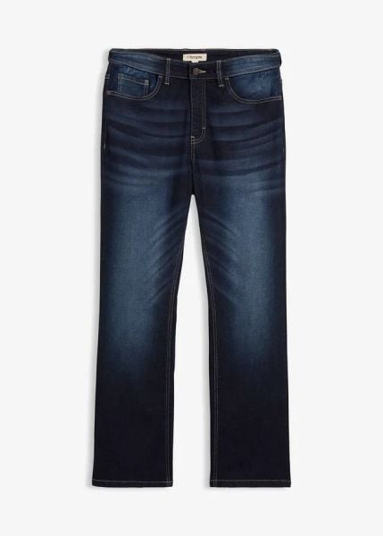 Dżinsy classic fit, z wygodnym pasem, bootcut. Niebieskie jeansy męskie bonprix. Za 119.99 zł.