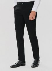 PAKO LORENTE – Czarne spodnie męskie. Czarne spodnie materiałowe męskie Pako Lorente, bez wzorów, z bawełny, casualowe. Za 99.99 zł.