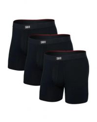 Bokserki męskie - Vibe Xtra Soft Comfort 3-pak - Czarny. Czarne bokserki męskie Saxx, bez wzorów, z materiału. Za 478.10 zł.