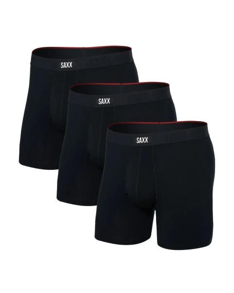 Bokserki męskie - Vibe Xtra Soft Comfort 3-pak - Czarny. Czarne bokserki męskie Saxx, bez wzorów, z materiału. Za 480.15 zł.