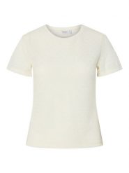 Pieces Koszulka "Pcgagda" w kolorze kremowym rozmiar: XS. Brązowe t-shirty damskie Pieces, xs, bez wzorów, bez kołnierzyka. Za 76.04 zł.