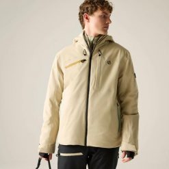 Męska kurtka narciarska Affinity. Białe kurtki narciarskie i snowboardowe damskie Dare 2b, l, bez wzorów, z materiału, z kapturem, narciarskie. Za 626.50 zł.
