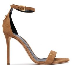 Sandały Elisabetta Franchi. Brązowe sandały damskie Elisabetta Franchi, bez wzorów, bez obcasa, na szpilce. Za 2,439.00 zł.