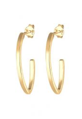 Elli Damskie kreole Oval Open Geo Basic w srebrze próby 925 Sterling Silver Kolczyki koła 1 ct. Szare kolczyki damskie Elli, srebrne, na sztyftcie. Za 249.89 zł.
