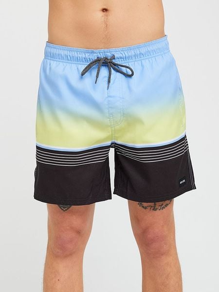 Rip Curl Szorty kąpielowe "Radial Line Volley" w kolorze czarno-błękitno-żółtym rozmiar: S. Czarne szorty sportowe męskie Rip Curl, s, outdoorowe. Za 100.99 zł.