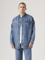 Levi's Kurtka dżinsowa w kolorze niebieskim rozmiar: L. Niebieskie kurtki męskie Levi's, l, bez wzorów, z bawełny, bez kaptura. Za 240.99 zł.