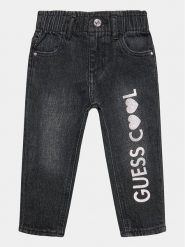 Guess Jeansy K3YA05 D52W0 Czarny Relaxed Fit. Czarne spodnie dziewczęce Guess, z bawełny. Za 239.99 zł.