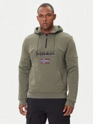 Napapijri Bluza Burgee NP0A4I5E Zielony Regular Fit. Zielone bluzy bez kaptura męskie Napapijri, m, z bawełny. Za 519.99 zł.