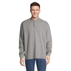 Bluza Polo Heritage Z Kołnierzykiem Dla Dorosłych Unisex. Szare bluzy sportowe damskie SOL'S, l, bez wzorów, z bawełny, bez ramiączek, długie, z kapturem. Za 228.99 zł.