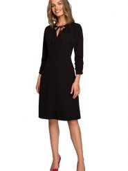 Stylove Sukienka w kolorze czarnym rozmiar: S. Czarne sukienki damskie Stylove, s, bez wzorów, bez kołnierzyka, bez ramiączek, midi, rozkloszowane. Za 175.26 zł.