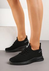 Czarne Buty Sportowe Sneakersy z Elastyczną Cholewką Lalissas. Czarne buty sportowe na co dzień damskie Born2be, bez wzorów, z jeansu. Za 44.99 zł.