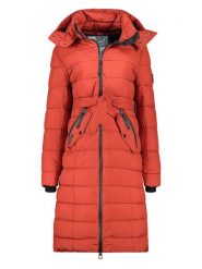 Canadian Peak Płaszcz zimowy "Cabimeak" w kolorze czerwonym rozmiar: XL. Czerwone płaszcze damskie Canadian Peak, na zimę, xl, bez wzorów, z puchu. Za 312.58 zł.