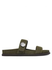 Tory Burch Klapki 183266 Zielony. Zielone klapki damskie Tory Burch, bez wzorów, ze skóry, bez obcasa. Za 1,644.00 zł.