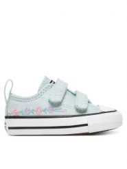Converse Trampki Chuck Taylor All Star Florals A11785C Błękitny. Niebieskie trampki i tenisówki dziewczęce Converse, bez wzorów, z materiału, bez zapięcia. Za 149.99 zł.