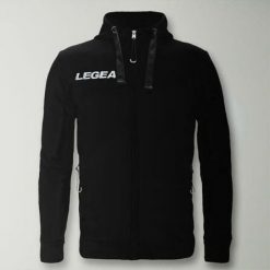 Bluza Junior Sarajevo Full Zip do biegania czarna. Czarne bluzy sportowe damskie Legea, xs, bez wzorów, z bawełny, bez ramiączek, długie, bez kaptura. Za 180.00 zł.