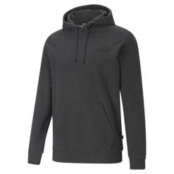 Sweatshirt bluza z kapturem z małym logo Puma ESS TR. Szare bluzy sportowe męskie Puma, bez wzorów, sportowe, bez kołnierzyka, bez ramiączek. W wyprzedaży za 188.65 zł.