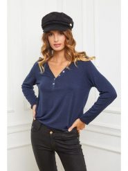 Joséfine Sweter "Abana" w kolorze niebieskim rozmiar: XL. Niebieskie swetry klasyczne damskie Joséfine, xl, z kaszmiru, bez kołnierzyka. Za 139.54 zł.