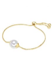 Lulu & Jane Pozłacana bransoletka z perłą rozmiar: onesize. Białe bransoletki damskie Lulu & Jane, metalowe. Za 43.99 zł.
