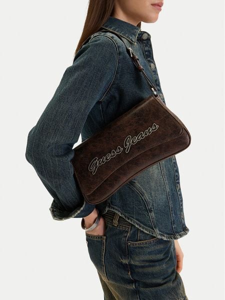 Guess Jeans Torebka CWBEO-GUESS-B-013-09 Brązowy. Brązowe torebki klasyczne damskie Guess Jeans, z aplikacjami, z jeansu, bez dodatków. Za 156.99 zł.
