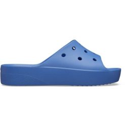 Klapki plażowe damskie Crocs Classic Platform Slide. Niebieskie klapki damskie Crocs, bez wzorów, bez obcasa. Za 190.15 zł.