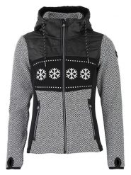 Peak Mountain Kurtka polarowa "Animo" w kolorze czarno-białym rozmiar: L. Białe kurtki damskie Peak Mountain, l, bez wzorów, z polaru, bez kaptura. Za 274.10 zł.
