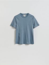 T-shirt regular fit z lyocellem - niebieski. Niebieskie t-shirty męskie Reserved, l, bez wzorów, z bawełny, bez kołnierzyka. Za 99.99 zł.