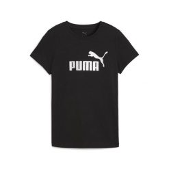Damska koszulka z logo NO. 1 ESS METALLIC PUMA Black Metallic Silver. Czarne bluzki damskie Puma, l, bez wzorów, bez ramiączek. Za 109.00 zł.
