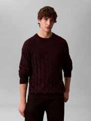 Calvin Klein Jeans sweter z dzianiny Mężczyźni Bawełna czarny, L. Czarne swetry męskie Calvin Klein Jeans, l, bez wzorów, z bawełny, bez kołnierzyka. Za 279.95 zł.