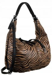 Miękka torebka Bestini 20098 brązowa zebra. Brązowe torebki klasyczne damskie BESTINI, bez wzorów, z lakierowanej skóry, lakierowane, bez dodatków. Za 109.99 zł.