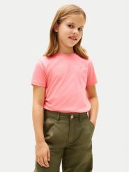 Tommy Hilfiger T-Shirt KS0KS00661 Różowy jasny Regular Fit. Czerwone koszulki dziewczęce Tommy Hilfiger, bez wzorów, z bawełny, bez ramiączek. Za 109.99 zł.
