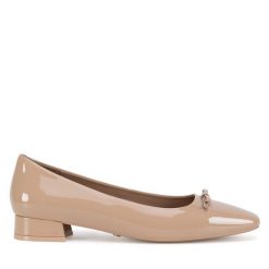 Baleriny GINO ROSSI. Brązowe baleriny damskie Gino Rossi, bez wzorów, bez obcasa. Za 269.99 zł.
