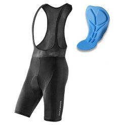 Spodenki rowerowe Rockbros na szelkach z wkładką. Czarne szorty męskie ROCKBROS, bez wzorów, z elastanu. Za 146.99 zł.