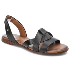 Czarne Sandały Armodo Stylowe Obuwie Damskie. Czarne sandały damskie Armodo, bez wzorów, bez obcasa. Za 269.00 zł.