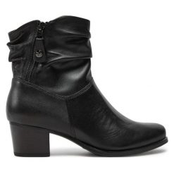 Botki Caprice. Czarne botki damskie Caprice, bez obcasa, na słupku, bez zapięcia. Za 419.99 zł.