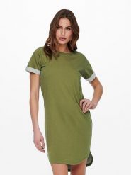 JDY Sukienka codzienna Ivy 15174793 Zielony Regular Fit. Zielone sukienki damskie JDY, na co dzień, xl, bez wzorów, z bawełny, bez kołnierzyka, bez ramiączek, proste. Za 99.99 zł.