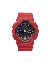 G-Shock Zegarek GA-100B-4AER Czerwony. Czerwone zegarki męskie G-Shock. Za 499.99 zł.