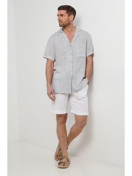 Lin Passion Lniana koszula w kolorze jasnoszarym rozmiar: XL/XXL. Szare koszule męskie Lin Passion, xl, bez wzorów, ze lnu, bez kołnierzyka, bez ramiączek. Za 153.71 zł.