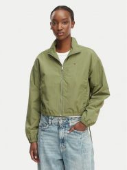 Tommy Jeans Kurtka przejściowa DW0DW22325 Zielony Regular Fit. Zielone kurtki damskie Tommy Jeans, s, bez wzorów, z jeansu, bez kaptura. Za 569.99 zł.