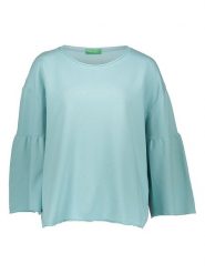 Benetton Bluza w kolorze miętowym rozmiar: S. Zielone bluzy bez kaptura damskie Benetton, s, z bawełny. Za 70.24 zł.
