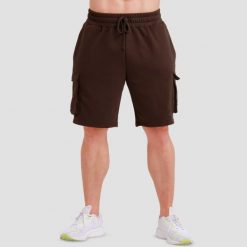 Szorty męskie fitness cargo regular Utility Brown. Brązowe szorty męskie GYMBEAM, m, z bawełny, na fitness i siłownię. Za 80.90 zł.