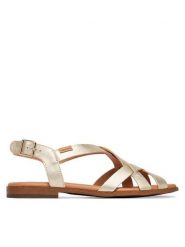 Pikolinos Sandały Algar W0X-0556Cl Złoty. Żółte sandały damskie Pikolinos, bez wzorów, ze skóry, bez obcasa, na płaskiej podeszwie. Za 449.99 zł.