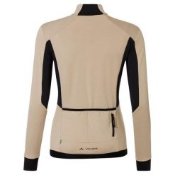Damska bluzka z długim rękawem z połową zamka VAUDE Kuro. Brązowe bluzki sportowe damskie Vaude, bez wzorów, bez ramiączek. W wyprzedaży za 292.75 zł.