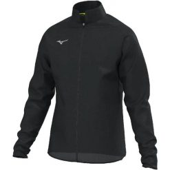 Kurtka wodoodporna Mizuno RB. Czarne kurtki treningowe męskie Mizuno, l, bez wzorów, z materiału, do biegania. Za 233.95 zł.