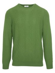 Malo Optimum Kaszmirowy sweter w kolorze zielonym rozmiar: L. Zielone swetry męskie Malo Optimum, l, bez wzorów, z kaszmiru, bez kołnierzyka. Za 521.99 zł.