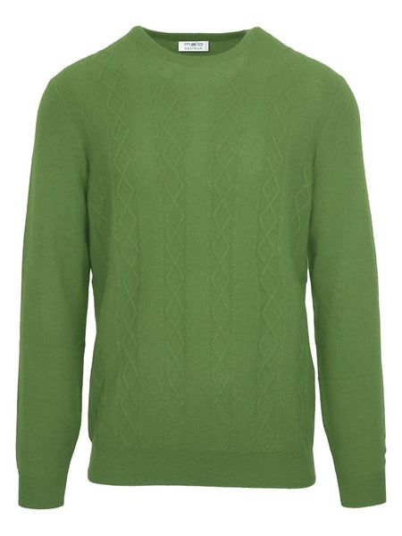 Malo Optimum Kaszmirowy sweter w kolorze zielonym rozmiar: L. Zielone swetry męskie Malo Optimum, l, bez wzorów, z kaszmiru, bez kołnierzyka. Za 521.99 zł.