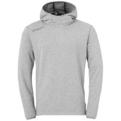 Bluza z kapturem Uhlsport Essential. Białe bluzy sportowe męskie UHLSPORT, bez wzorów, z bawełny, sportowe, bez kołnierzyka, bez ramiączek. W wyprzedaży za 131.50 zł.